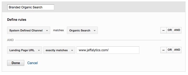 Фирменный поиск = определенная системой канал органического поиска + ваша домашняя страница и другие страницы, посвященные бренду: