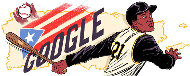 На главной странице Google в США есть специальный Google Doodle для Роберто Клементе